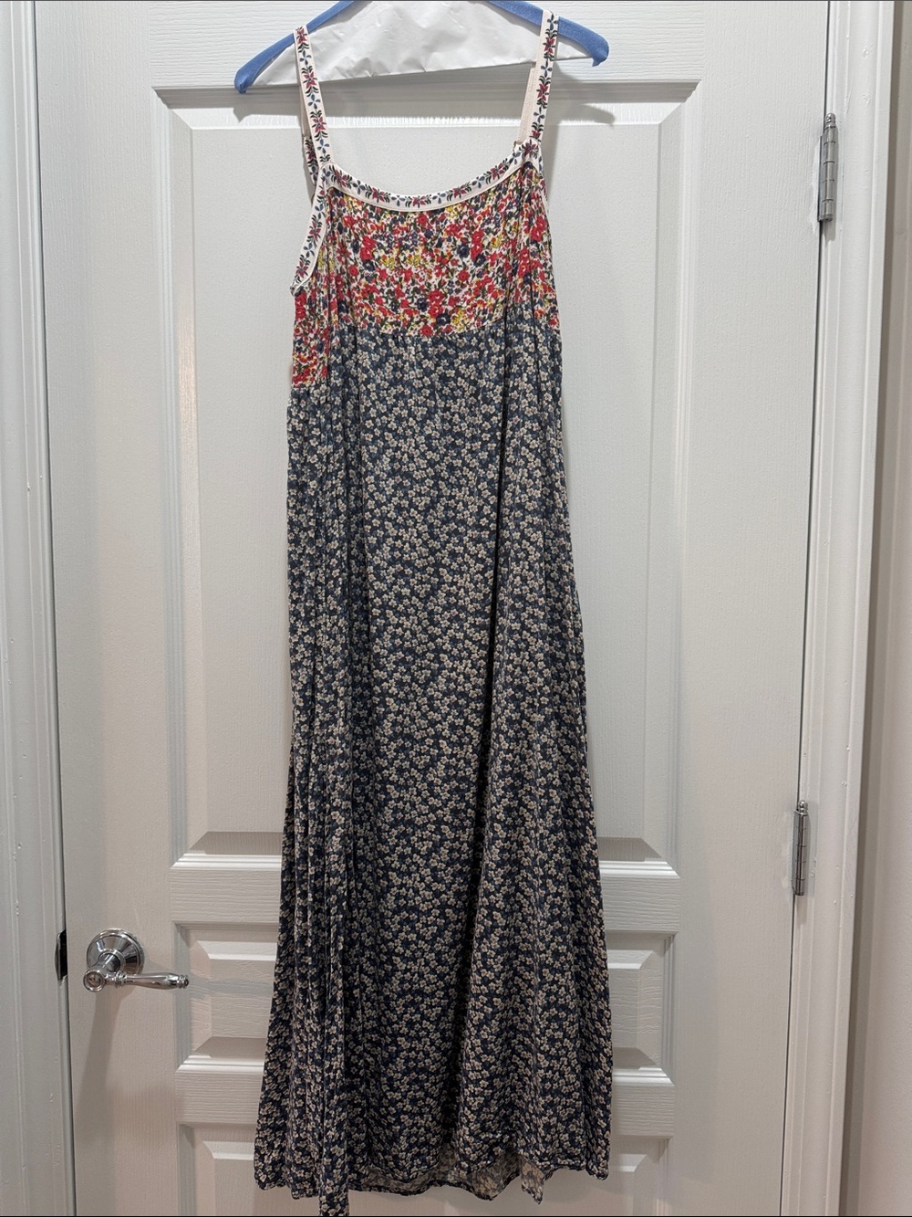 Natural Life Floral Mixed-Print Maxi Dress - Navy & Red